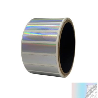 5,000 Rainbow TamperColor® Tamper Evident Security Label Seal Sticker, Rectangle 2" x 0.5" (51mm x 13mm).
