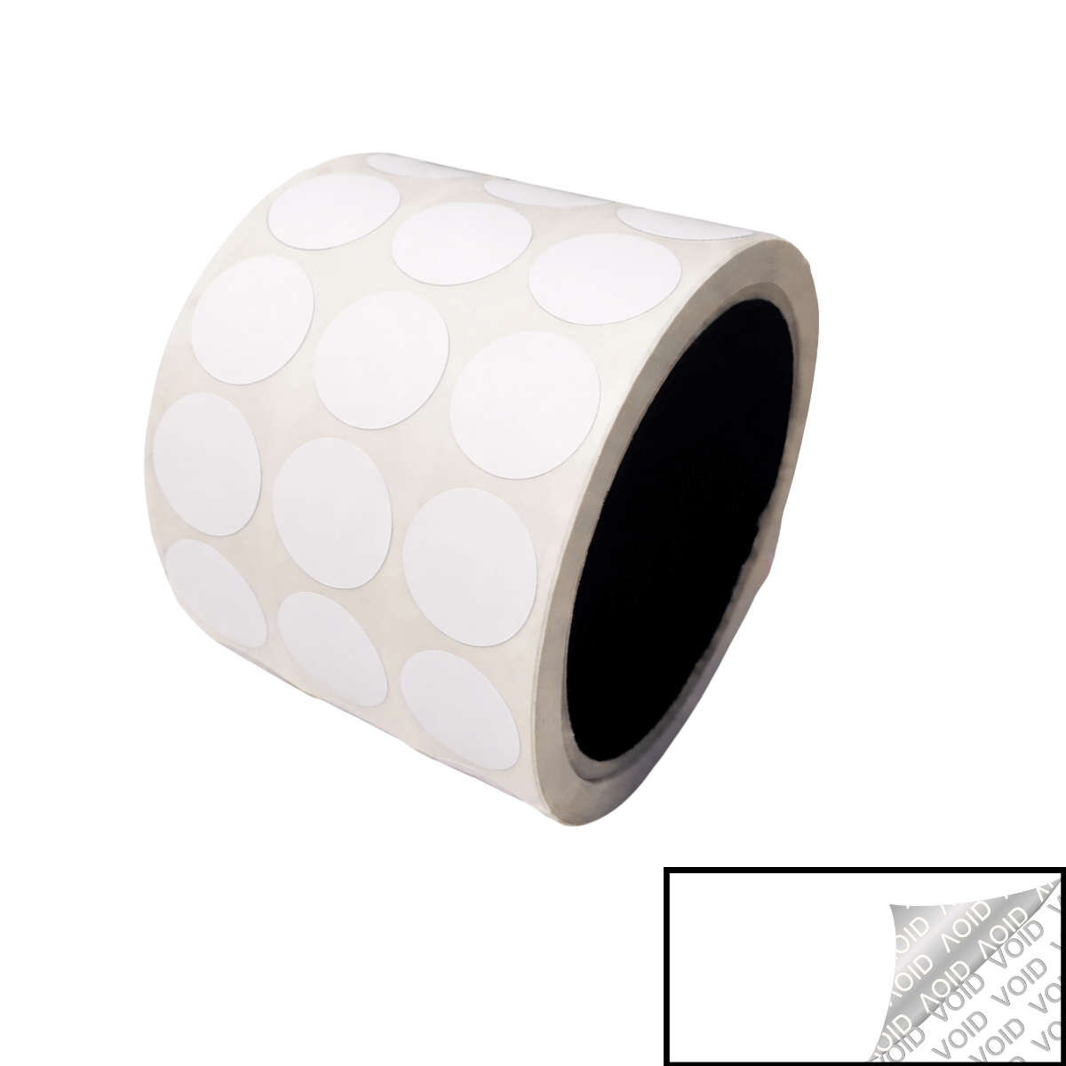 500 White TamperColor® Tamper Evident Security Label Seal Sticker, Circle 0.75" (19mm).