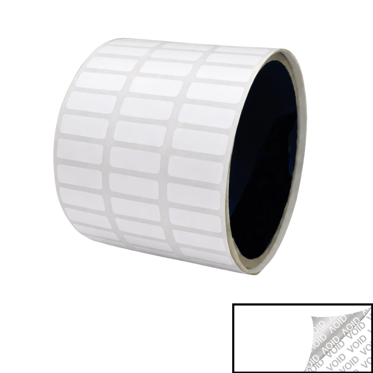 500 White Tamper-Evident Security Labels TamperColor® Seal Stickers, Rectangle 0.75" x 0.25" (19mm x 6mm).