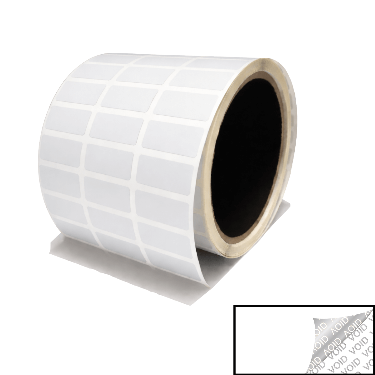 2,000 White Tamper-Evident Security Labels TamperColor® Seal Stickers, Rectangle 1" x 0.5" (25mm x 13mm).