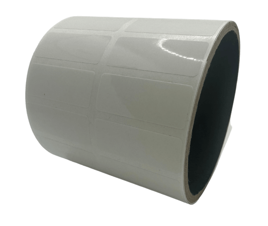 500 White Tamper-Evident Security Labels TamperColor® Seal Stickers, Rectangle 1.5" x 0.6" (38mm x 15mm).