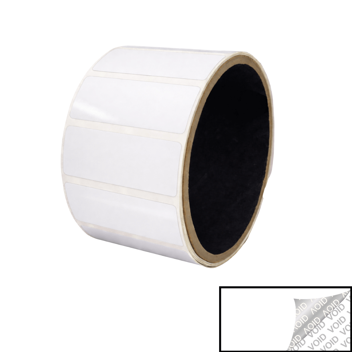 5,000 White TamperColor® Tamper Evident Security Label Seal Sticker, Rectangle 2" x 0.75" (51mm x 19mm).