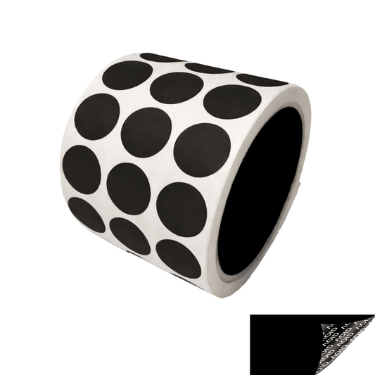 500 Black No Residue Tamper-Evident Security Labels TamperGuard® Seal Sticker, Round/ Circle 0.75" diameter (19mm).
