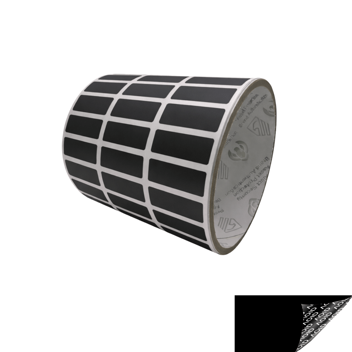5,000 Black TamperGuard® Tamper Evident Security Label Seal Sticker Non Residue, Rectangle 1"x 0.375" (25mm x 9mm).