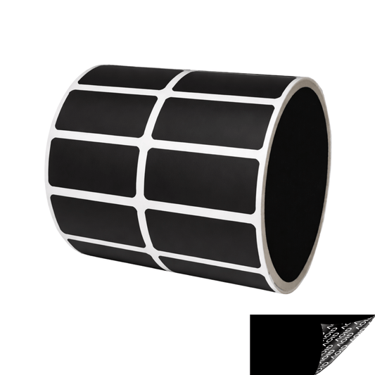 250 Black No Residue Tamper-Evident Security Labels TamperGuard® Seal Sticker, Rectangle 1.5" x 0.6" (38mm x 15mm).