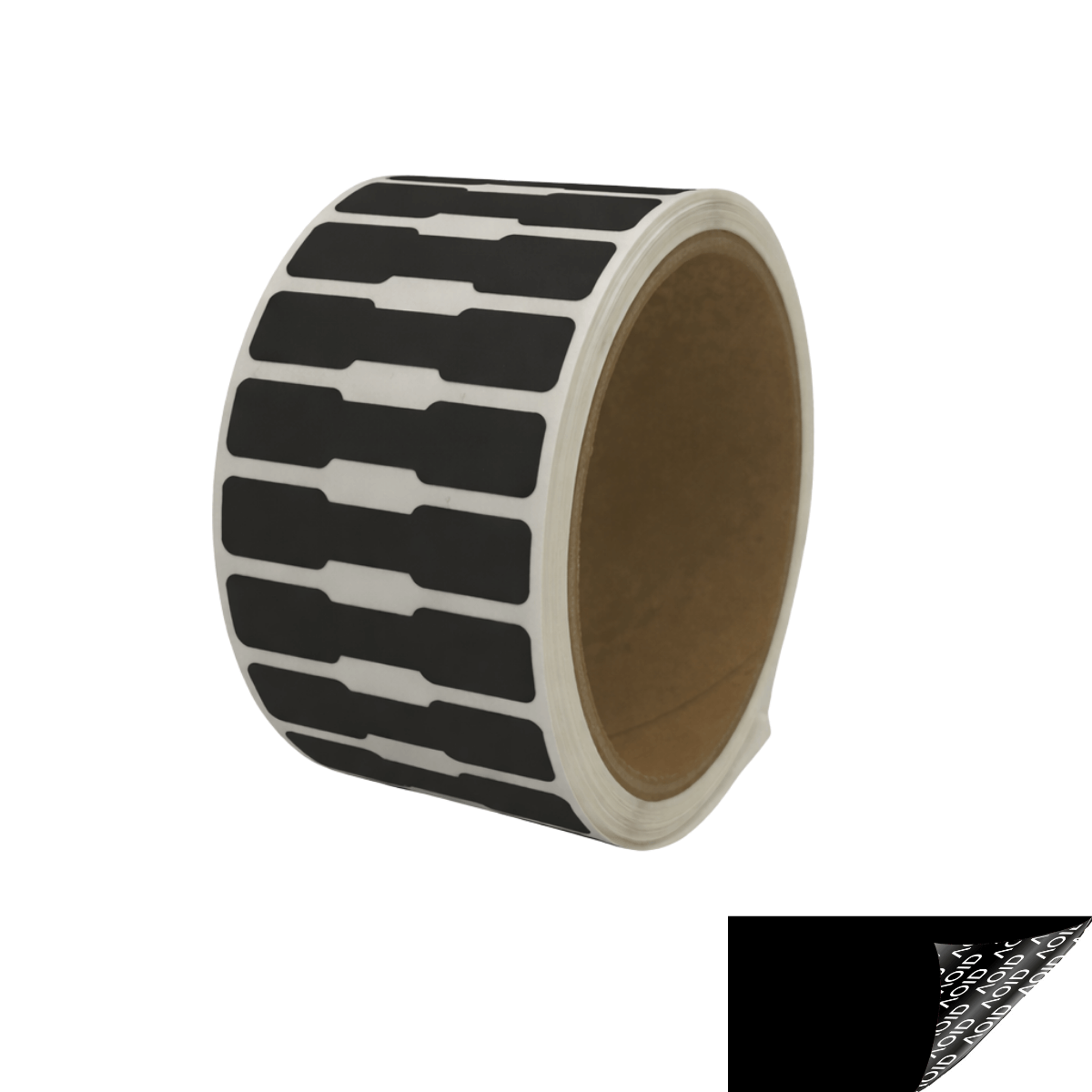 5,000 Black No Residue Tamper-Evident Security Labels TamperGuard® Seal Sticker, Dogbone 1.75" x 0.375" (44mm x 9mm).
