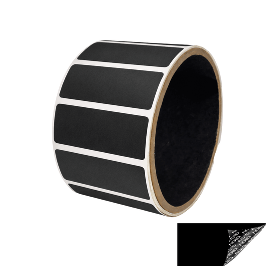 250 Black TamperGuard® Tamper Evident Security Label Seal Sticker Non Residue, Rectangle 2" x 0.75" (51mm x 19mm).