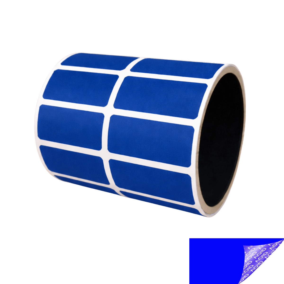 250 Blue No Residue Tamper-Evident Security Labels TamperGuard® Seal Sticker, Rectangle 1.5" x 0.6" (38mm x 15mm).