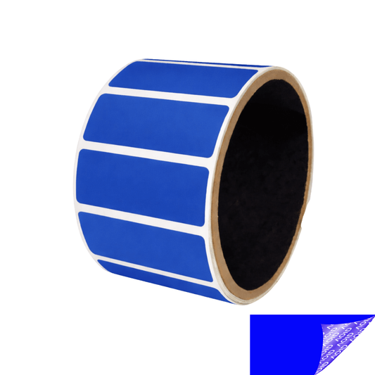10,000 Blue TamperGuard® Tamper Evident Security Label Seal Sticker Non Residue, Rectangle 2" x 0.75" (51mm x 19mm).