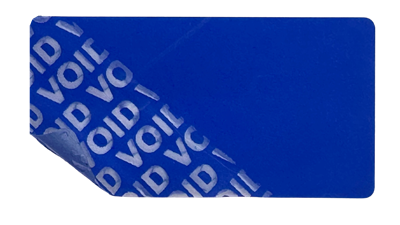250 Blue No Residue Tamper-Evident Security Labels TamperGuard® Seal Sticker, Rectangle 2" x 1" (51mm x 25mm).