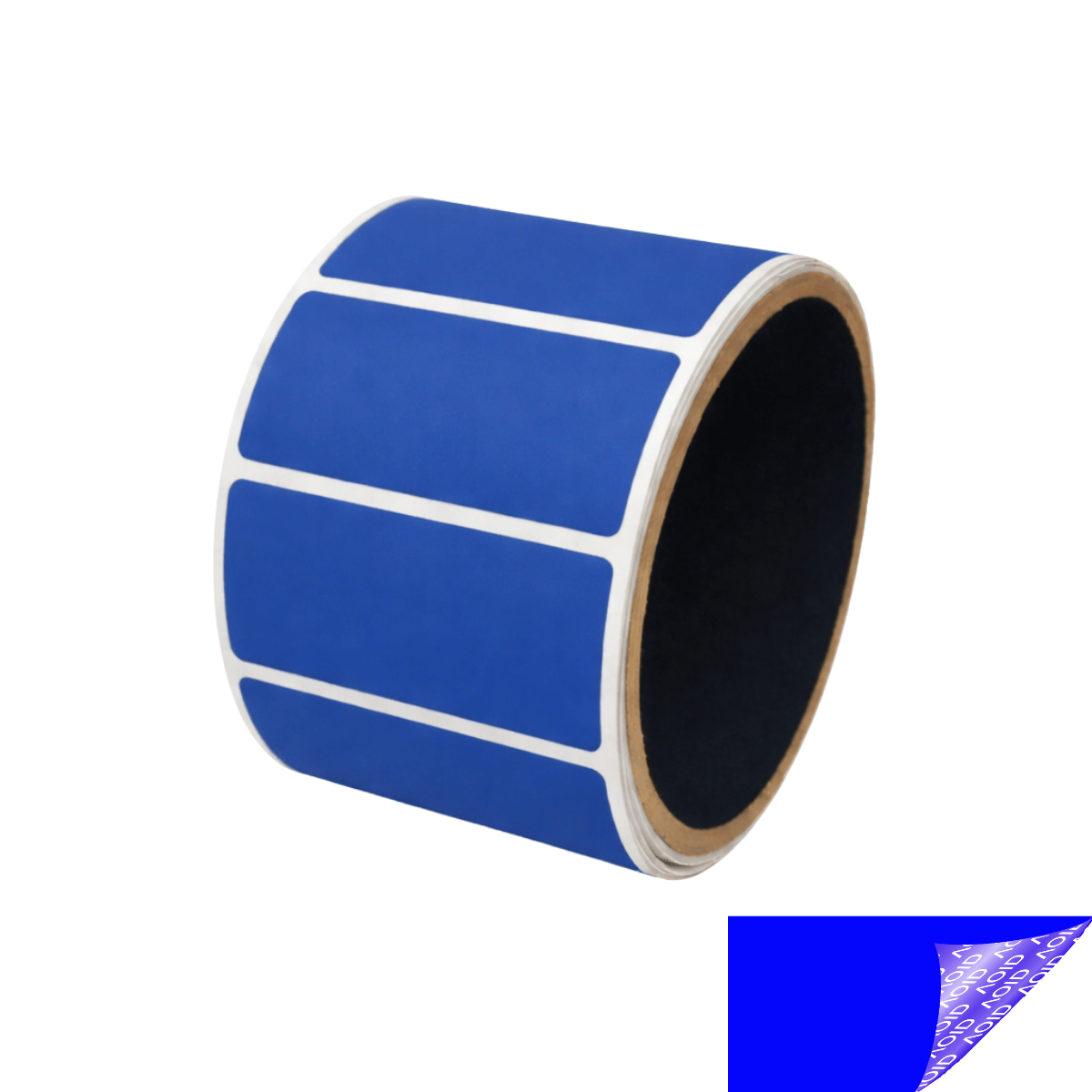 250 Blue No Residue Tamper-Evident Security Labels TamperGuard® Seal Sticker, Rectangle 2" x 1" (51mm x 25mm).
