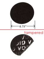 2,000 Black No Residue Tamper-Evident Security Labels TamperGuard® Seal Sticker, Round/ Circle 0.75" diameter (19mm).