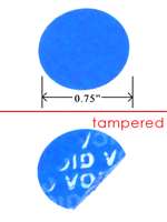 250 Blue No Residue Tamper-Evident Security Labels TamperGuard® Seal Sticker, Round/ Circle 0.75" diameter (19mm).