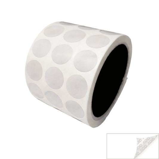 250 Clear No Residue Tamper-Evident Security Labels TamperGuard® Seal Sticker, Round/ Circle 0.75" diameter (19mm).