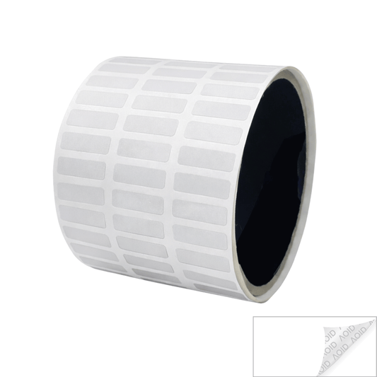 2,000 Clear TamperGuard® Tamper Evident Security Label Seal Sticker Non Residue, Rectangle 0.75" x 0.25" (19mm x 6mm).