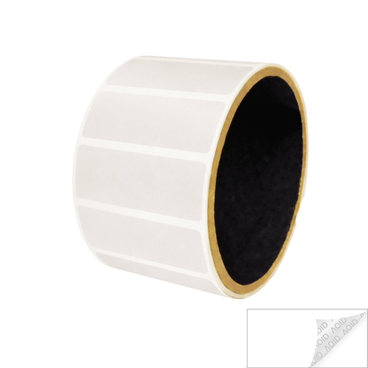 250 Clear TamperGuard® Tamper Evident Security Label Seal Sticker Non Residue, Rectangle 2" x 0.75" (51mm x 19mm).