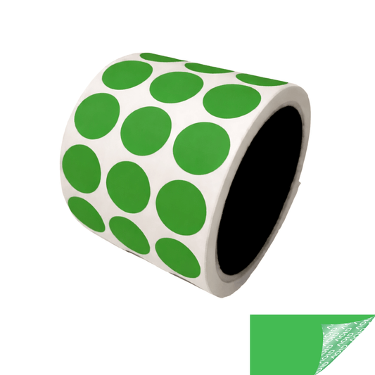 250 Green Tamper-Evident Security Labels TamperGuard® Seal Sticker, Round/ Circle 0.75" diameter (19mm).