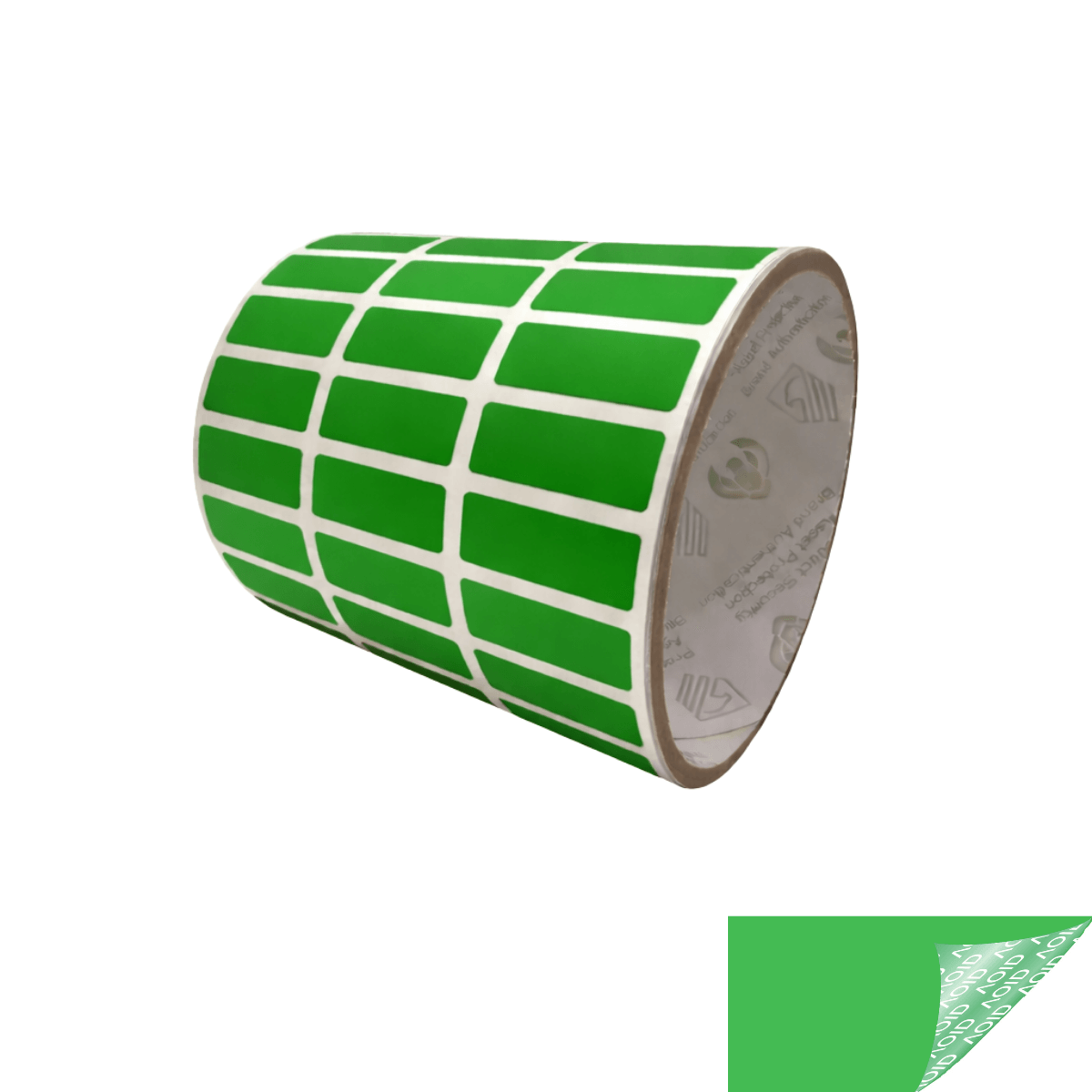 2,000 Green TamperGuard® Tamper Evident Security Label Seal Sticker Non Residue, Rectangle 1"x 0.375" (25mm x 9mm).