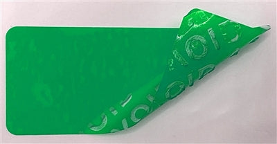 1,000 Green Tamper-Evident Security Labels TamperGuard® Seal Sticker, Rectangle 1.5" x 0.6" (38mm x 15mm).