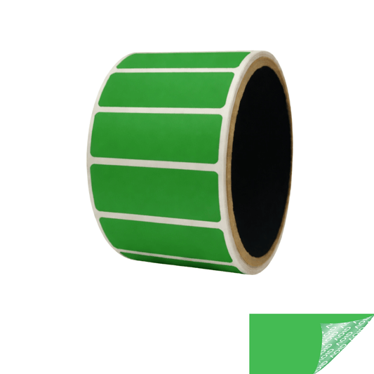 250 Green No Residue Tamper-Evident Security Labels TamperGuard® Seal Sticker, Rectangle 2" x 0.5" (51mm x 13mm).
