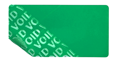1,000 Green No Residue Tamper-Evident Security Labels TamperGuard® Seal Sticker, Rectangle 2" x 1" (51mm x 25mm).