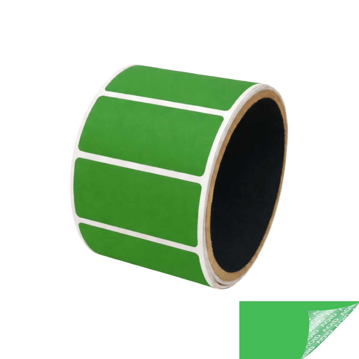 10,000 Green No Residue Tamper-Evident Security Labels TamperGuard® Seal Sticker, Rectangle 2" x 1" (51mm x 25mm).
