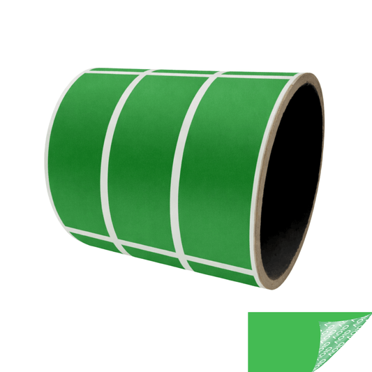 10,000 Green Non Residue Tamper-Evident Security Labels TamperGuard® Seal Sticker, Rectangle 2.75" x 1" (70mm x 25mm).