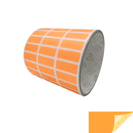 250 Orange TamperGuard® Tamper Evident Security Label Seal Sticker Non Residue, Rectangle 1"x 0.375" (25mm x 9mm).