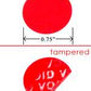 2,000 Red No Residue Tamper-Evident Security Labels TamperGuard® Seal Sticker, Round/ Circle 0.75" diameter (19mm).