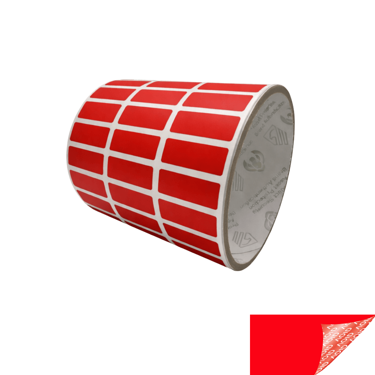 250 Red TamperGuard® Tamper Evident Security Label Seal Sticker Non Residue, Rectangle 1"x 0.375" (25mm x 9mm).
