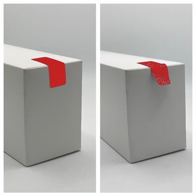 1,000 Red No Residue Tamper-Evident Security Labels TamperGuard® Seal Sticker, Rectangle 1.5" x 0.6" (38mm x 15mm).