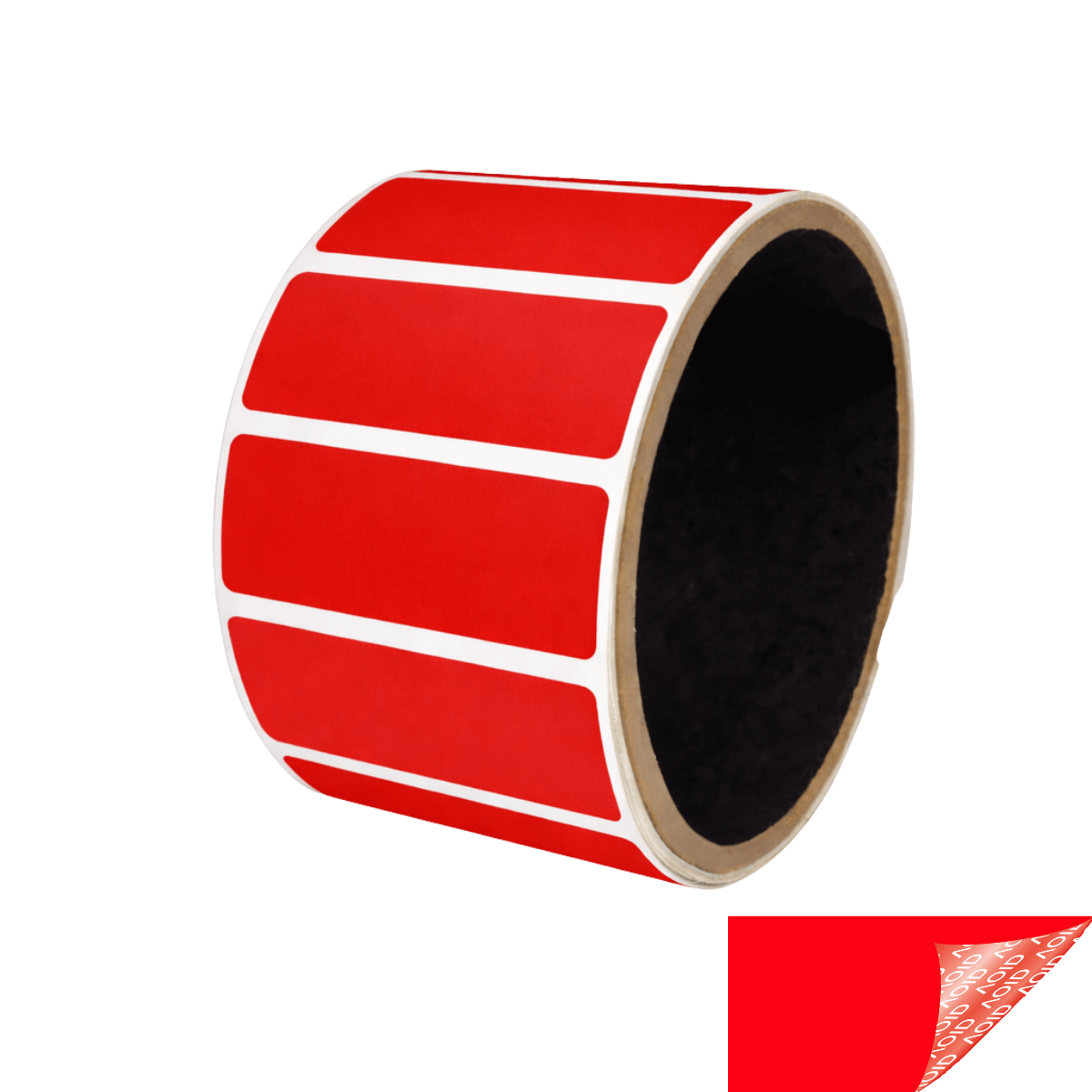 1,000 Red TamperGuard® Tamper Evident Security Label Seal Sticker Non Residue, Rectangle 2" x 0.75" (51mm x 19mm).