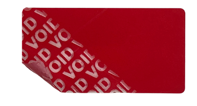 250 Red No Residue Tamper-Evident Security Labels TamperGuard® Seal Sticker, Rectangle 2" x 1" (51mm x 25mm).