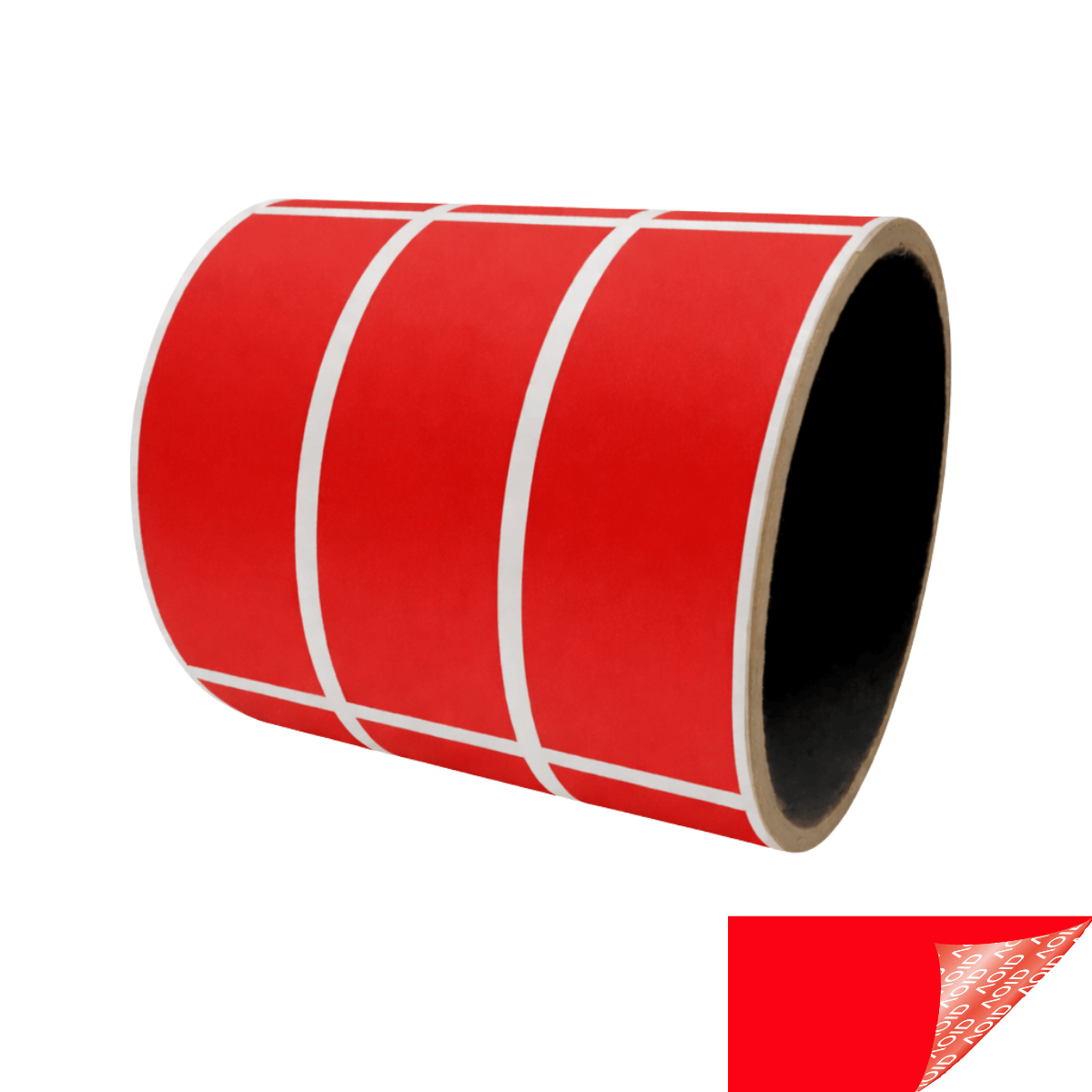 10,000 Red No Residue Tamper-Evident Security Labels TamperGuard® Seal Sticker, Rectangle 2.75" x 1" (70mm x 25mm).