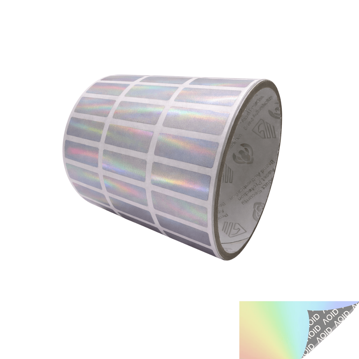 10,000 Rainbow TamperGuard® Tamper Evident Security Label Seal Sticker Non Residue, Rectangle 1"x 0.375" (25mm x 9mm).