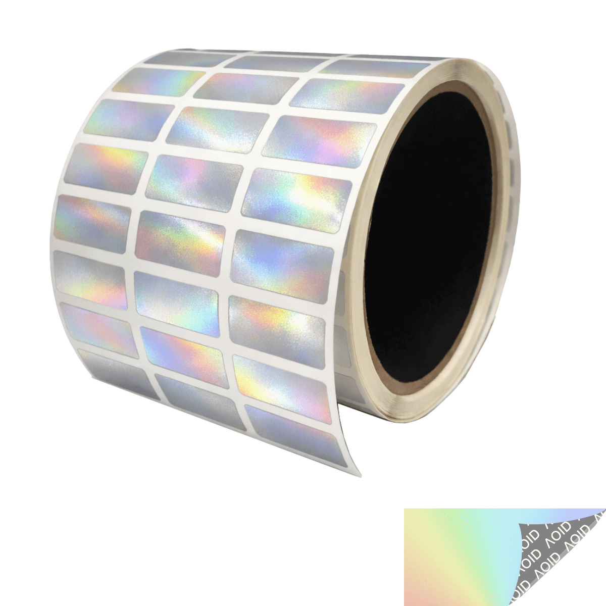 2,000 Rainbow TamperGuard® Tamper Evident Security Label Seal Sticker Non Residue, Rectangle 1"x 0.5" (25mm x 13mm).