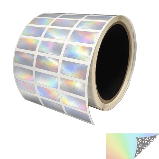 250 Rainbow TamperGuard® Tamper Evident Security Label Seal Sticker Non Residue, Rectangle 1"x 0.5" (25mm x 13mm).