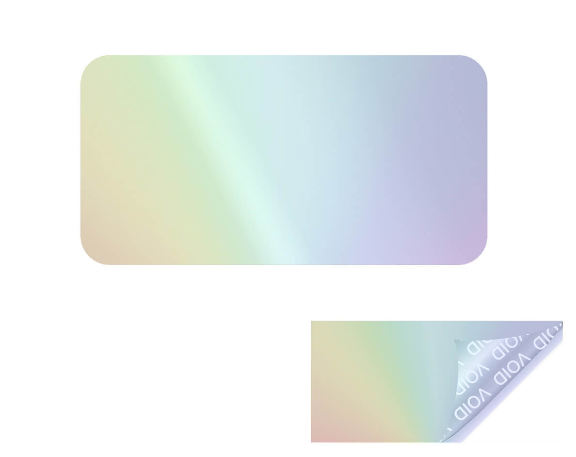 2,000 Rainbow TamperGuard® Tamper Evident Security Label Seal Sticker Non Residue, Rectangle 1"x 0.5" (25mm x 13mm).