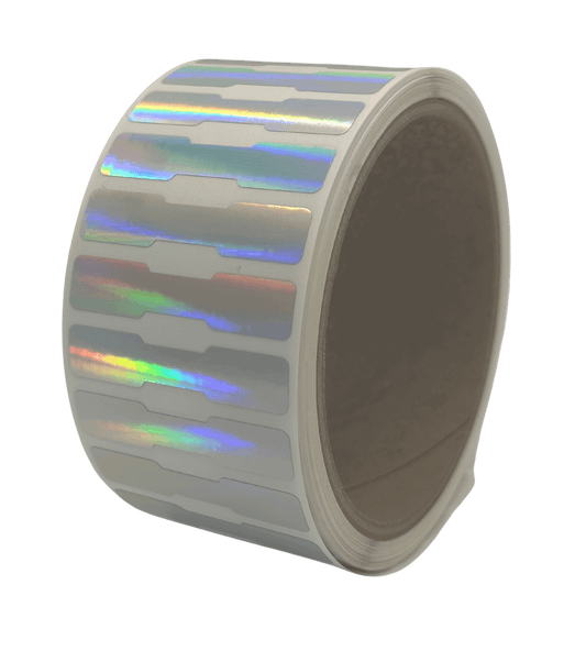 1,000 Rainbow No Residue Tamper-Evident Security Labels TamperGuard® Seal Sticker, Dogbone 1.75" x 0.375" (44mm x 9mm).