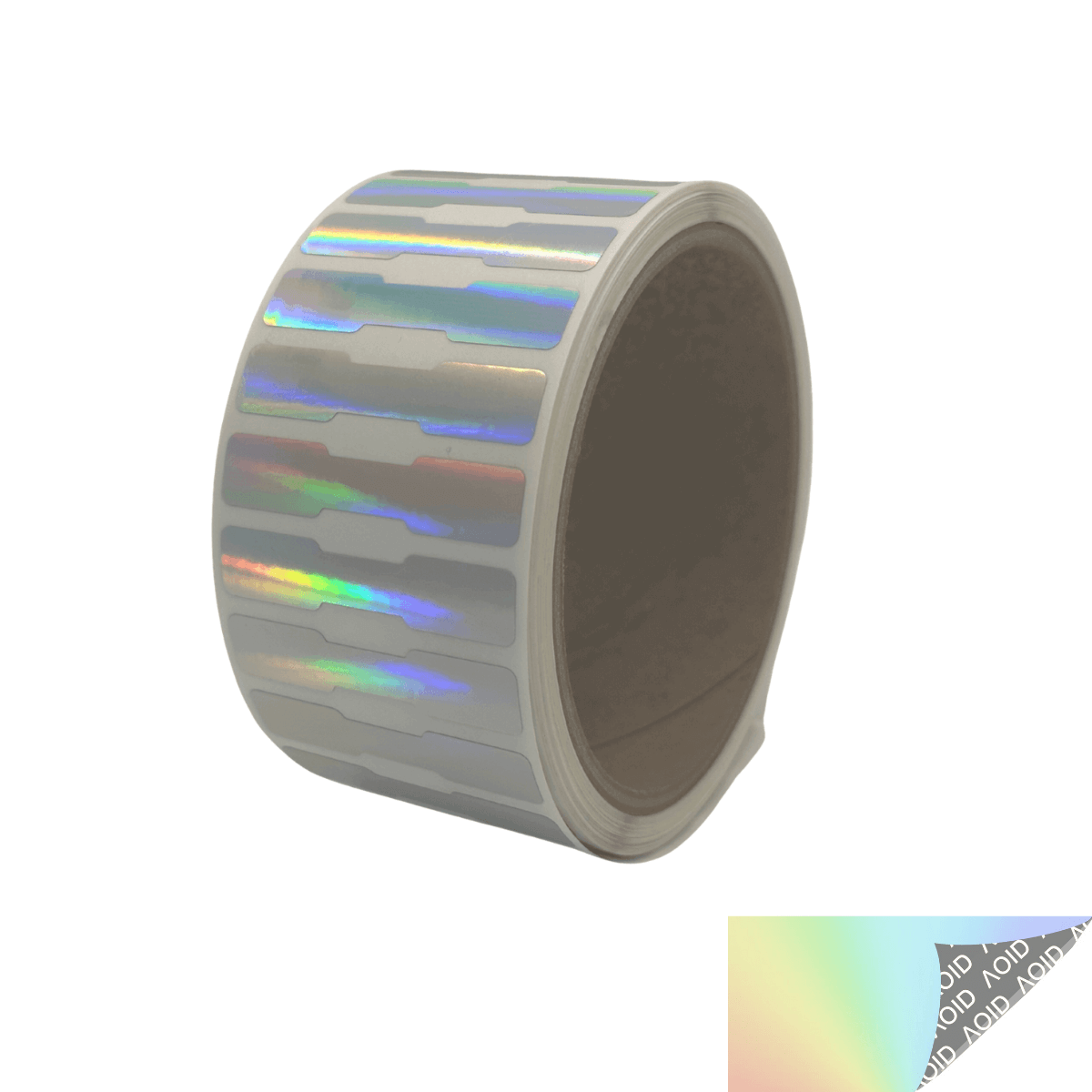10,000 Rainbow No Residue Tamper-Evident Security Labels TamperGuard® Seal Sticker, Dogbone 1.75" x 0.375" (44mm x 9mm).
