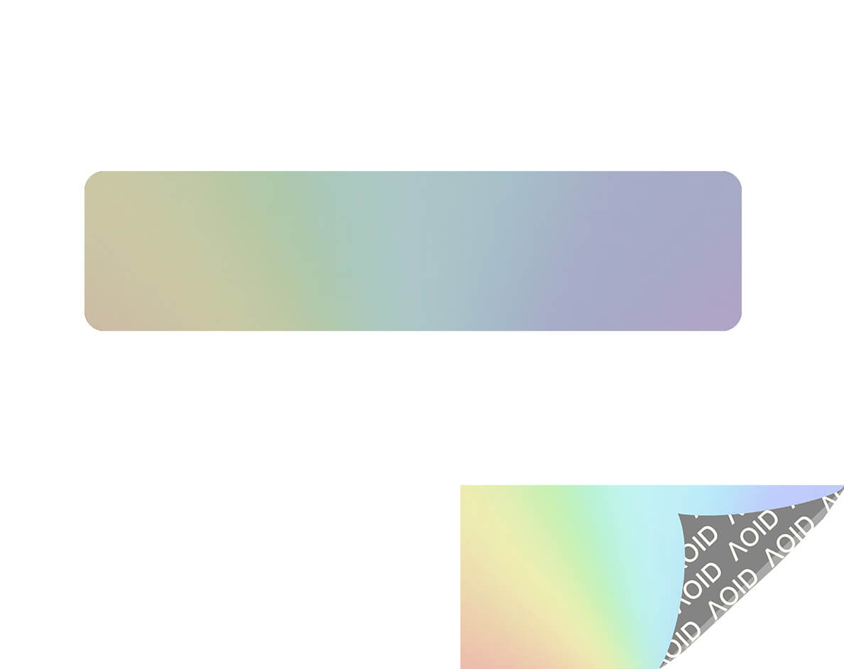 1,000 Rainbow No Residue Tamper-Evident Security Labels TamperGuard® Seal Sticker, Rectangle 2" x 0.5" (51mm x 13mm).