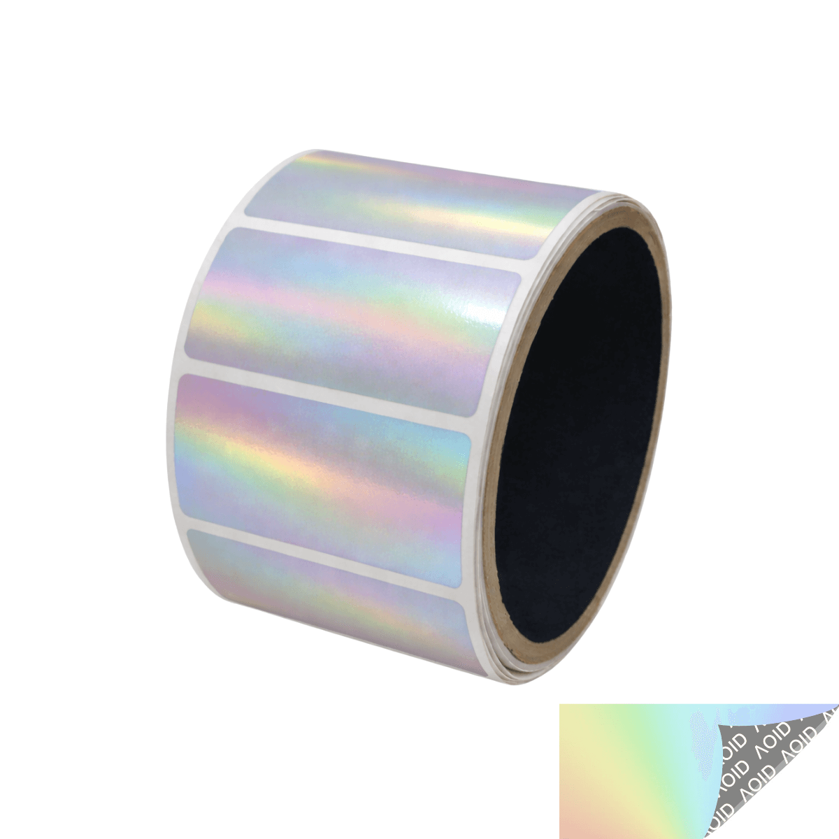 10,000 Rainbow No Residue Tamper-Evident Security Labels TamperGuard® Seal Sticker, Rectangle 2" x 1" (51mm x 25mm).