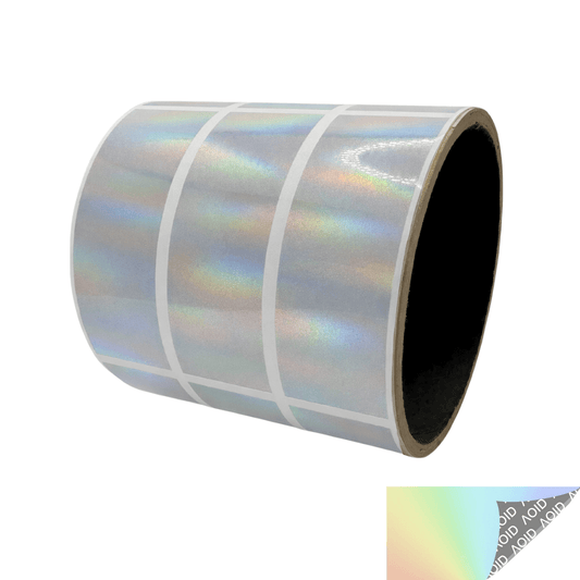 10,000 Rainbow No Residue Tamper-Evident Security Labels TamperGuard® Seal Sticker, Rectangle 2.75" x 1" (70mm x 25mm).