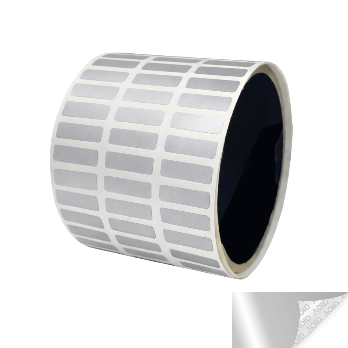 250 Silver Matte TamperGuard® Tamper Evident Security Label Seal Sticker Non Residue, Rectangle 0.75" x 0.25" (19mm x 6mm).