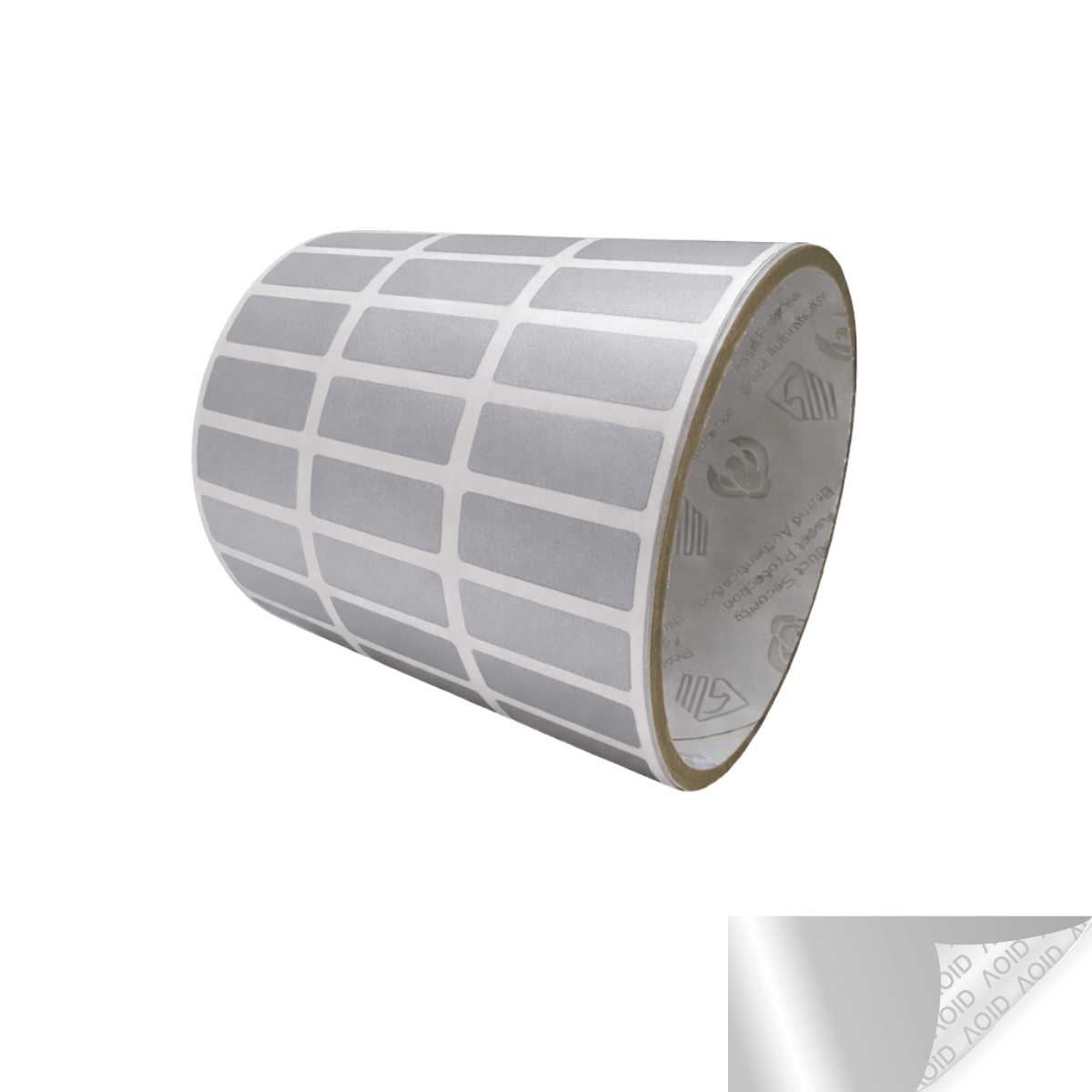 250 Silver Matte TamperGuard® Tamper Evident Security Label Seal Sticker Non Residue, Rectangle 1"x 0.375" (25mm x 9mm).