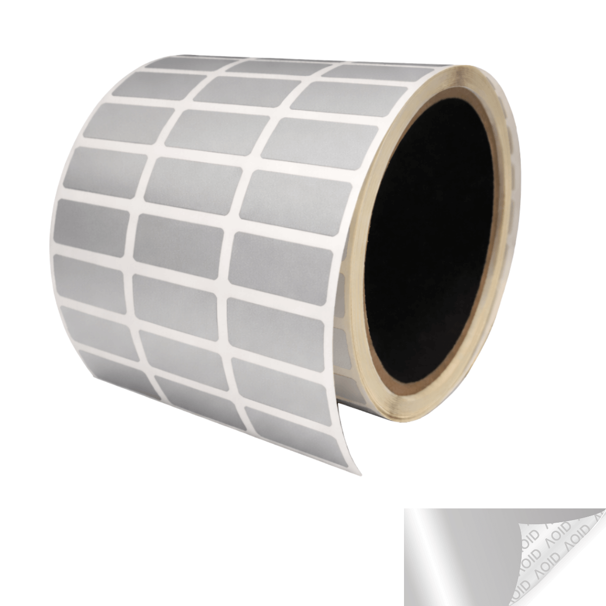 250 Silver Matte TamperGuard® Tamper Evident Security Label Seal Sticker Non Residue, Rectangle 1"x 0.5" (25mm x 13mm).