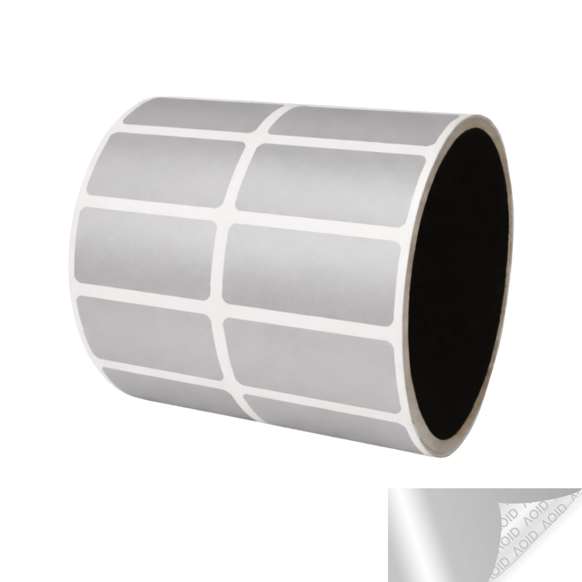 250 Silver Matte Tamper-Evident Security Labels TamperGuard® Seal Sticker, Rectangle 1.5" x 0.6" (38mm x 15mm).