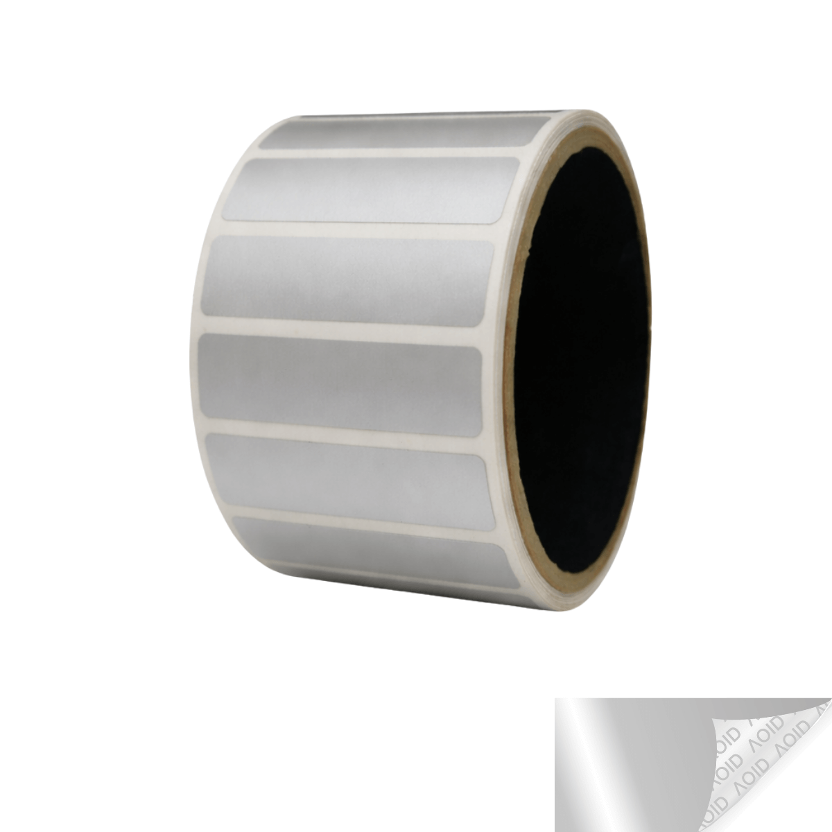 10,000 Silver Matte No Residue Tamper-Evident Security Labels TamperGuard® Seal Sticker, Rectangle 2" x 0.5" (51mm x 13mm).
