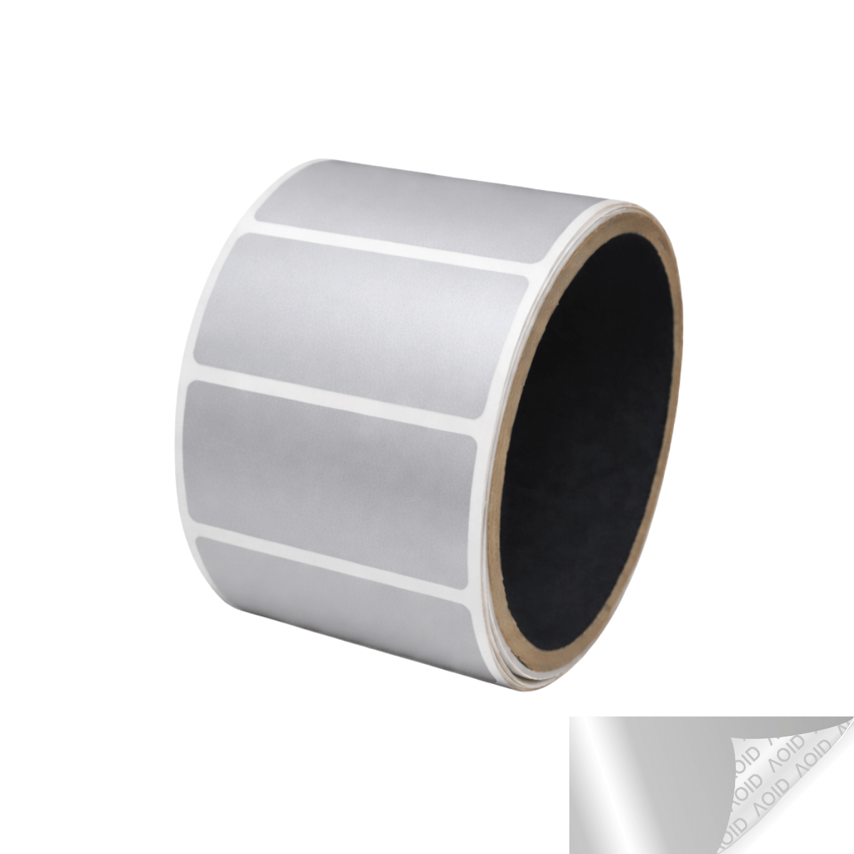 10,000 Silver Matte No Residue Tamper-Evident Security Labels TamperGuard® Seal Sticker, Rectangle 2" x 1" (51mm x 25mm).