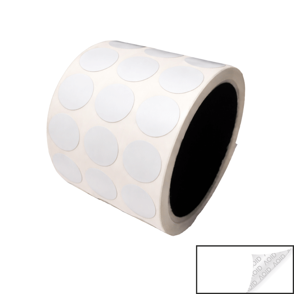 500 White No Residue Tamper-Evident Security Labels TamperGuard® Seal Sticker, Round/ Circle 0.75" diameter (19mm).